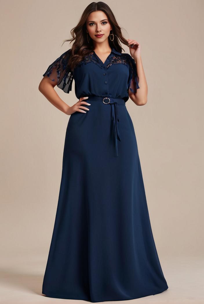 plus size simple chiffon pleated a line round neckline bridesmaid dress 133619