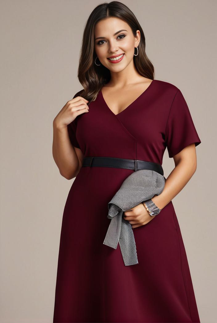 plus size simple chiffon pleated a line round neckline bridesmaid dress 133638