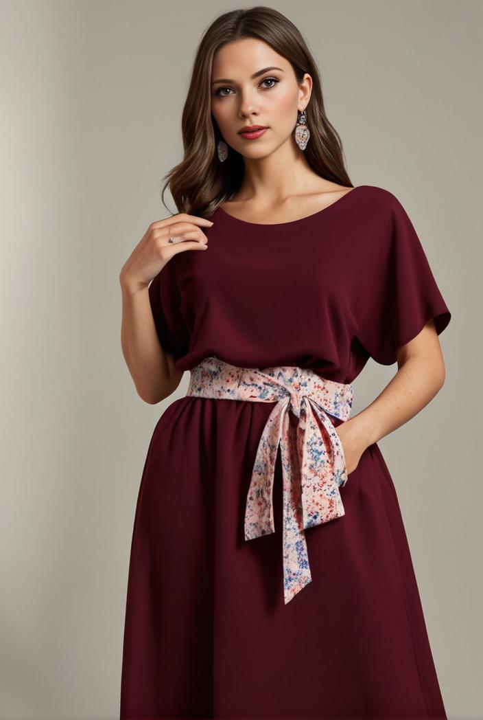 plus size simple chiffon pleated a line round neckline bridesmaid dress 133648