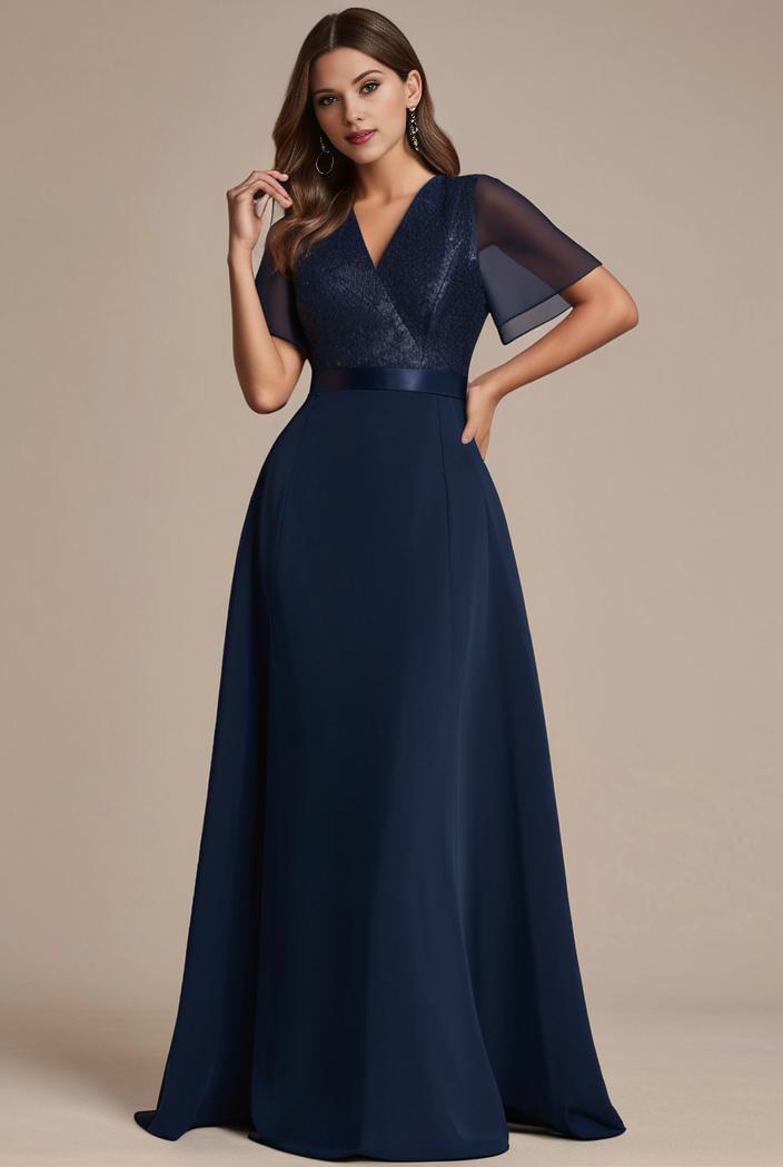 plus size simple chiffon pleated a line round neckline bridesmaid dress 133670