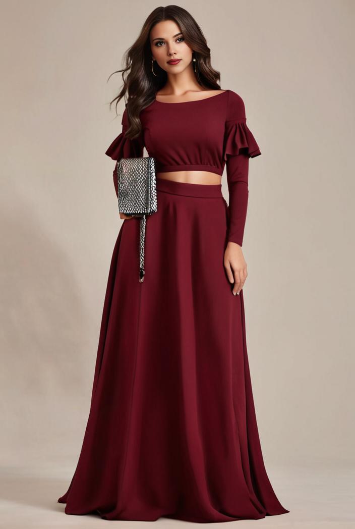 plus size simple chiffon pleated a line round neckline bridesmaid dress 133682