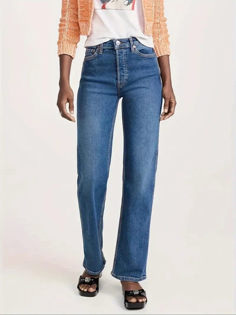 Mid-Stretch Loose Fit Women's Denim Pants