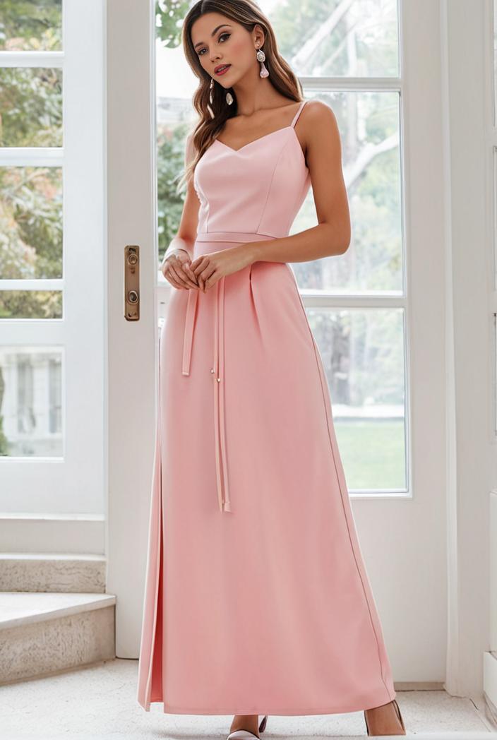 flowy chiffon one shoulder with three straps bridesmaid dress 116453