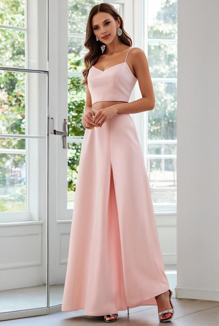 flowy chiffon one shoulder with three straps bridesmaid dress 116455