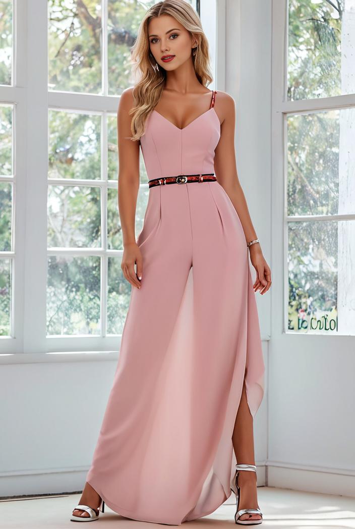 flowy chiffon one shoulder with three straps bridesmaid dress 116460