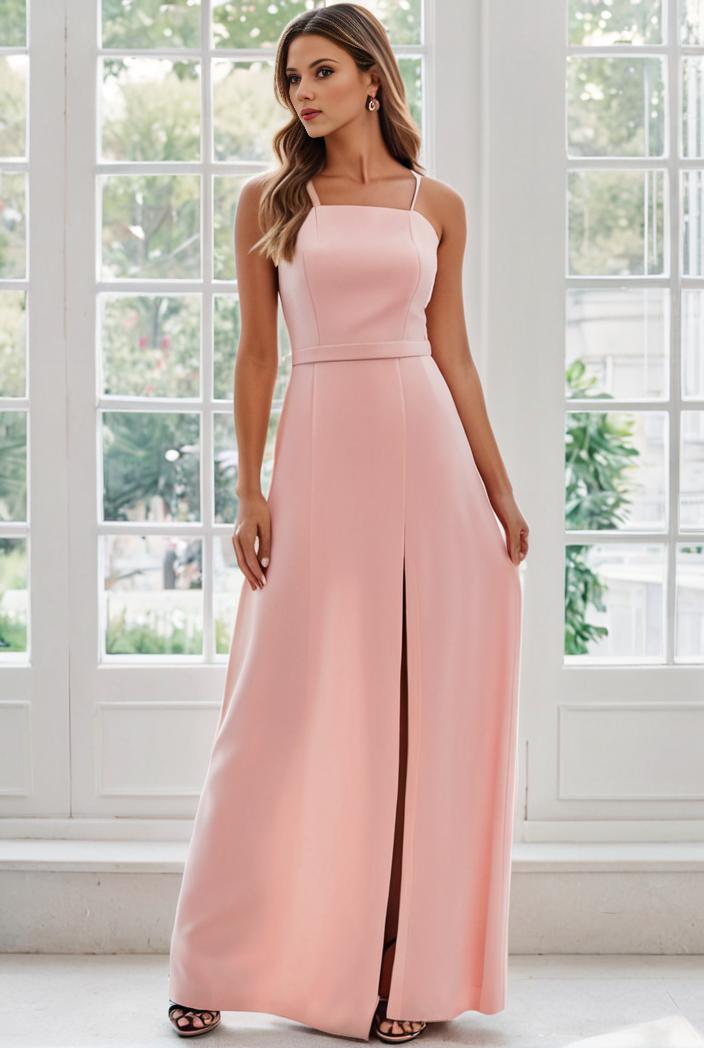 flowy chiffon one shoulder with three straps bridesmaid dress 116461