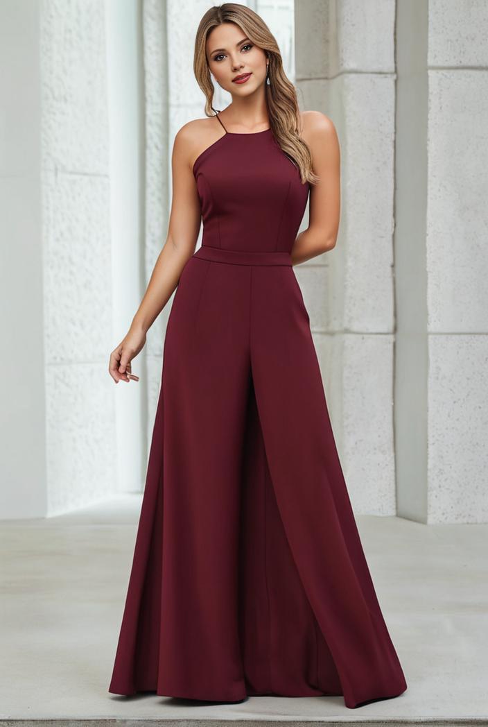 flowy chiffon one shoulder with three straps bridesmaid dress 116475