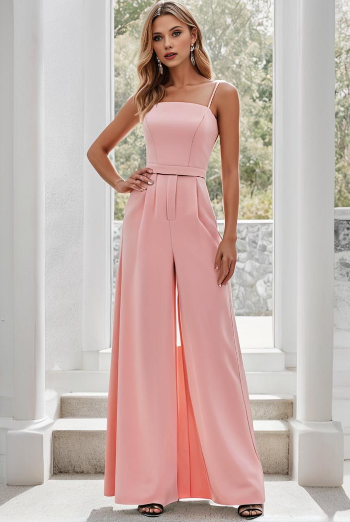 flowy chiffon one shoulder with three straps bridesmaid dress 116501
