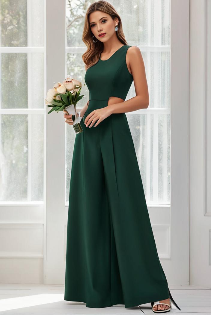 flowy chiffon one shoulder with three straps bridesmaid dress 116510