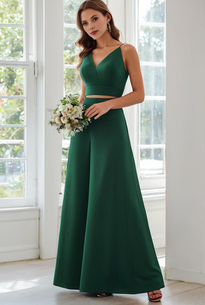flowy chiffon one shoulder with three straps bridesmaid dress 116511