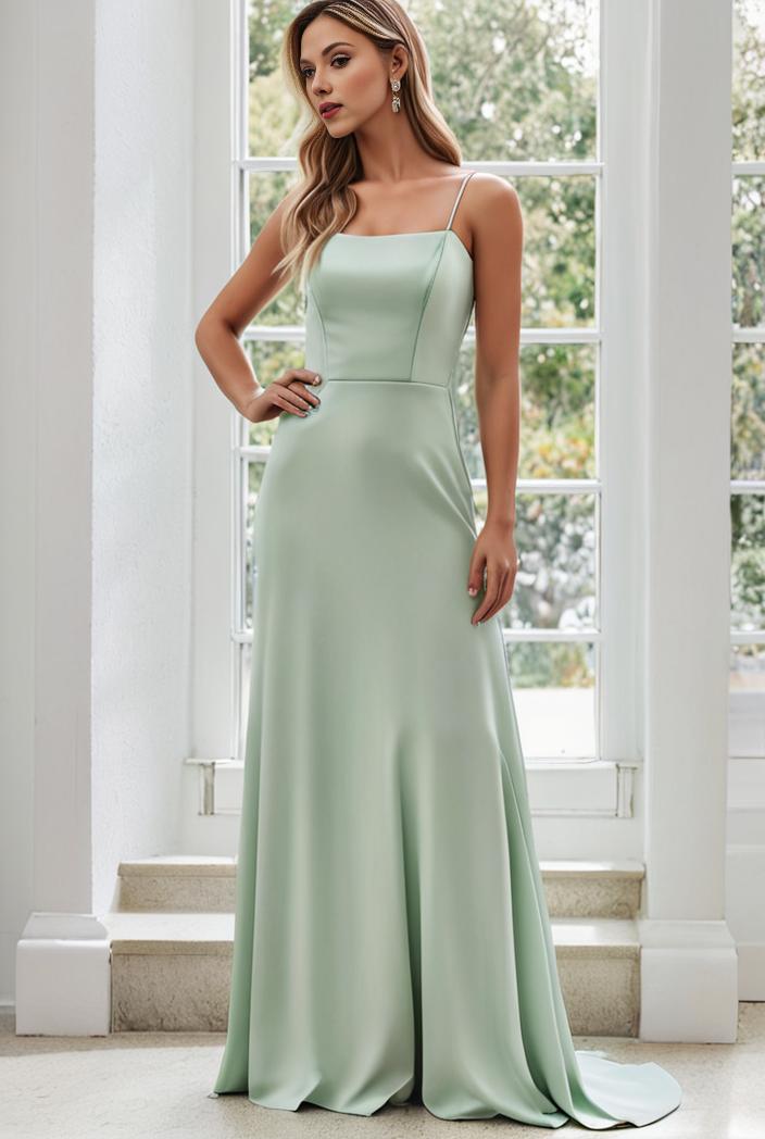flowy chiffon one shoulder with three straps bridesmaid dress 116517