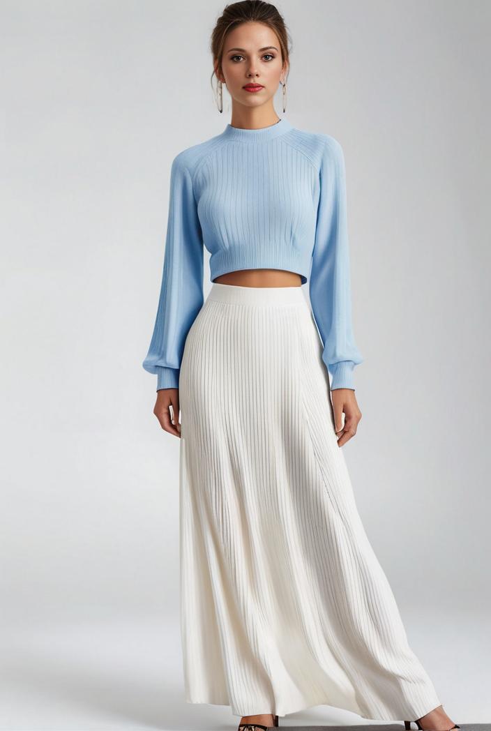 pleated high waist commuting temperament maxi dress 120734