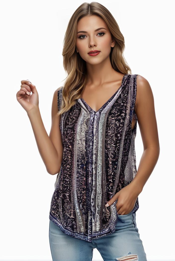 plus size boho tank top women s plus paisley print square neck medium stretch ruched tank top 122727