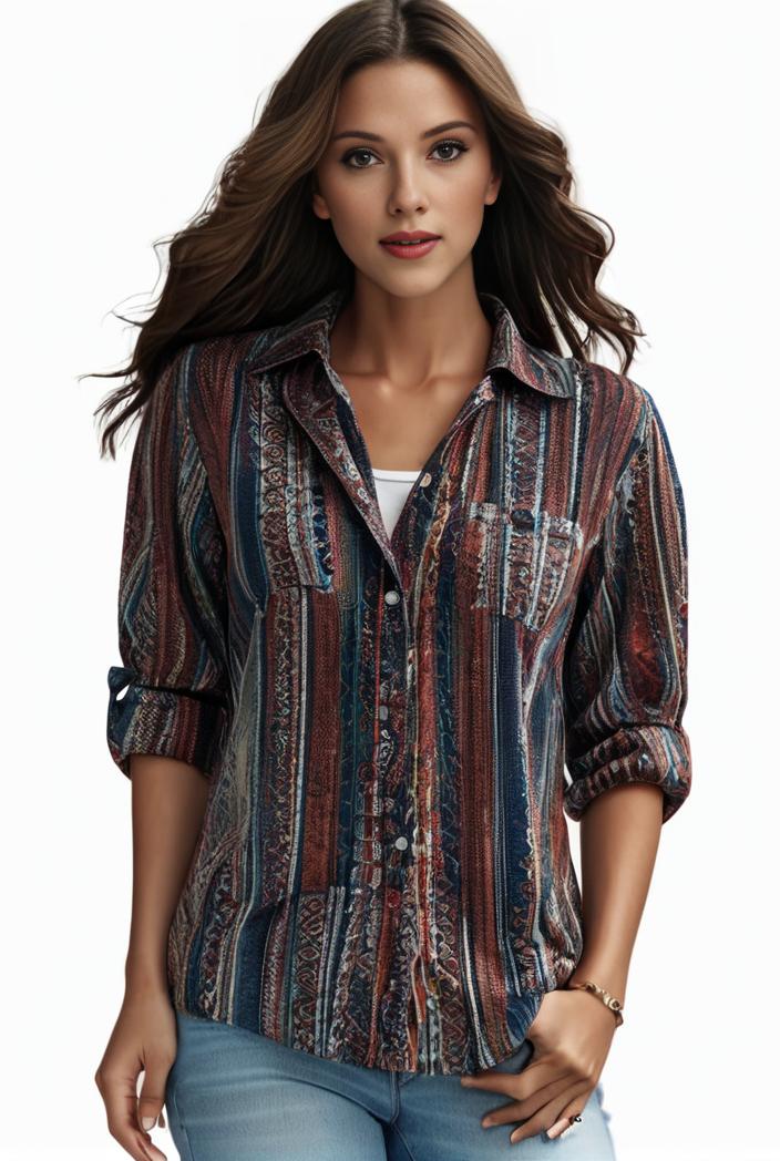 plus size boho top women s plus allover paisley print half sleeve v neck slight stretch top 122780
