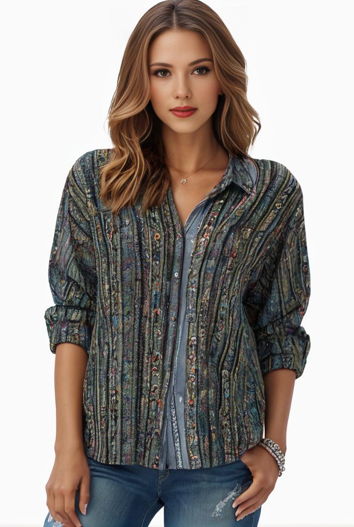 plus size boho top women s plus allover paisley print half sleeve v neck slight stretch top 122784