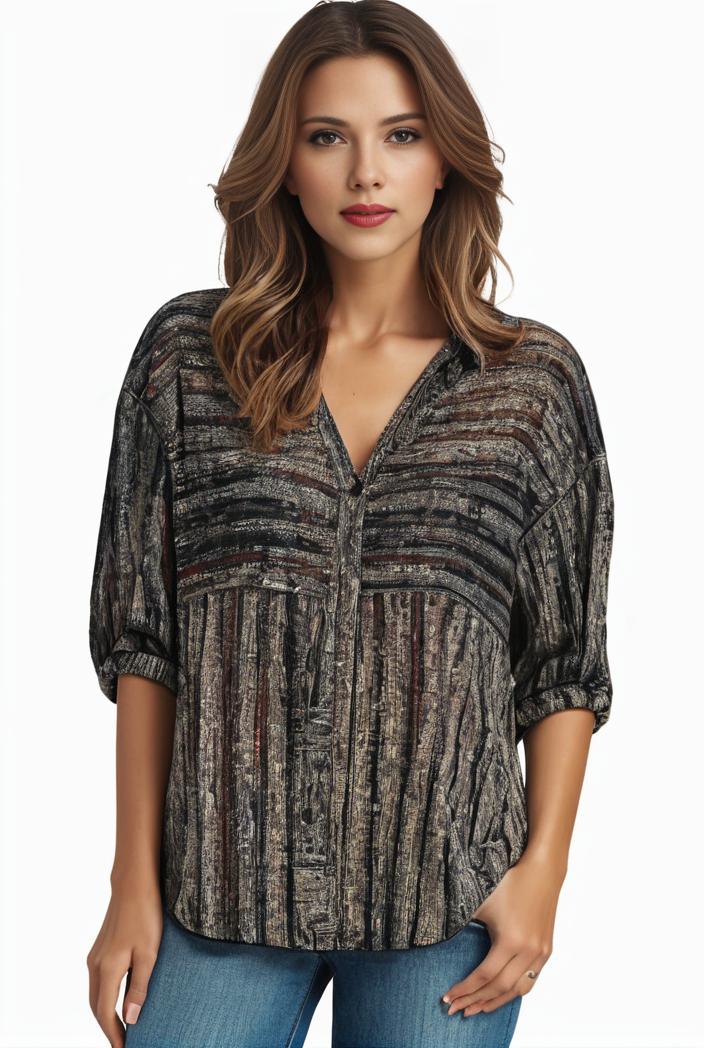 plus size boho top women s plus allover paisley print half sleeve v neck slight stretch top 122785