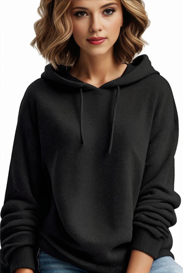 plus size casual hoodie women s plus solid ribbed long sleeve slight stretch hoodie drawstring sweatshirt 122912