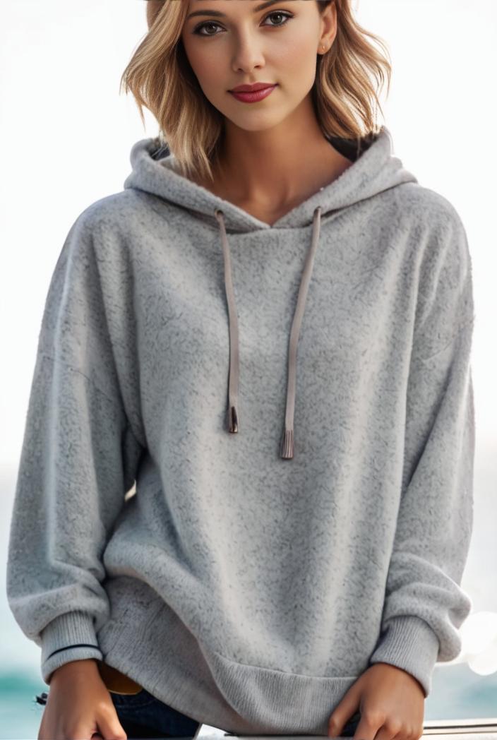 plus size casual hoodie women s plus solid ribbed long sleeve slight stretch hoodie drawstring sweatshirt 122927