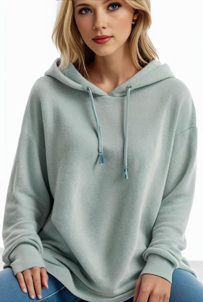 plus size casual hoodie women s plus solid ribbed long sleeve slight stretch hoodie drawstring sweatshirt 122933