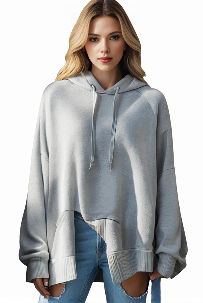 plus size casual hoodie women s plus solid ribbed long sleeve slight stretch hoodie drawstring sweatshirt 122939
