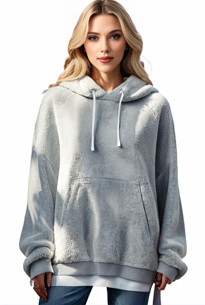 plus size casual hoodie women s plus solid ribbed long sleeve slight stretch hoodie drawstring sweatshirt 122940