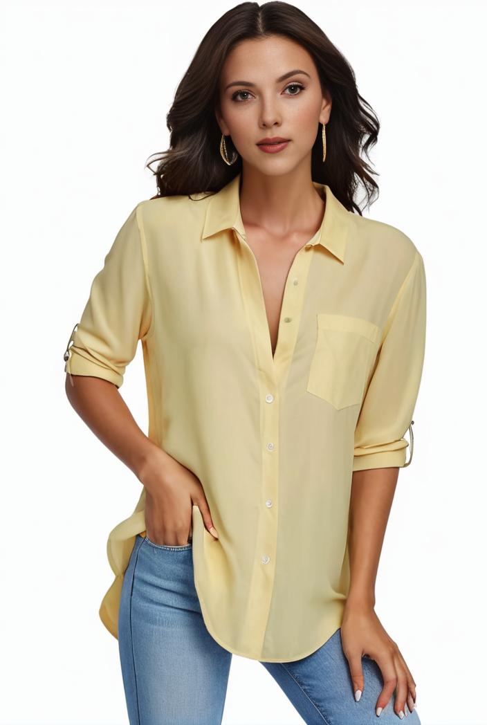 plus size formal shirt women s plus plain long sleeve turn down collar button up workwear shirt 125186