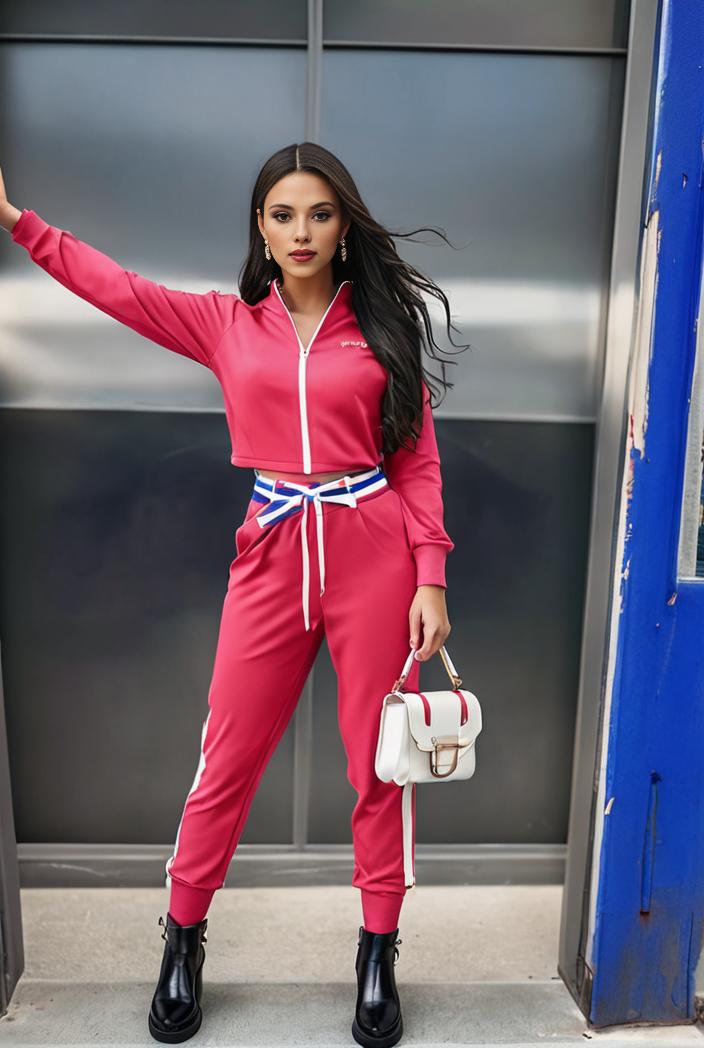 solid long sleeve hooded zipper jacket drawstring pants sports set 136176