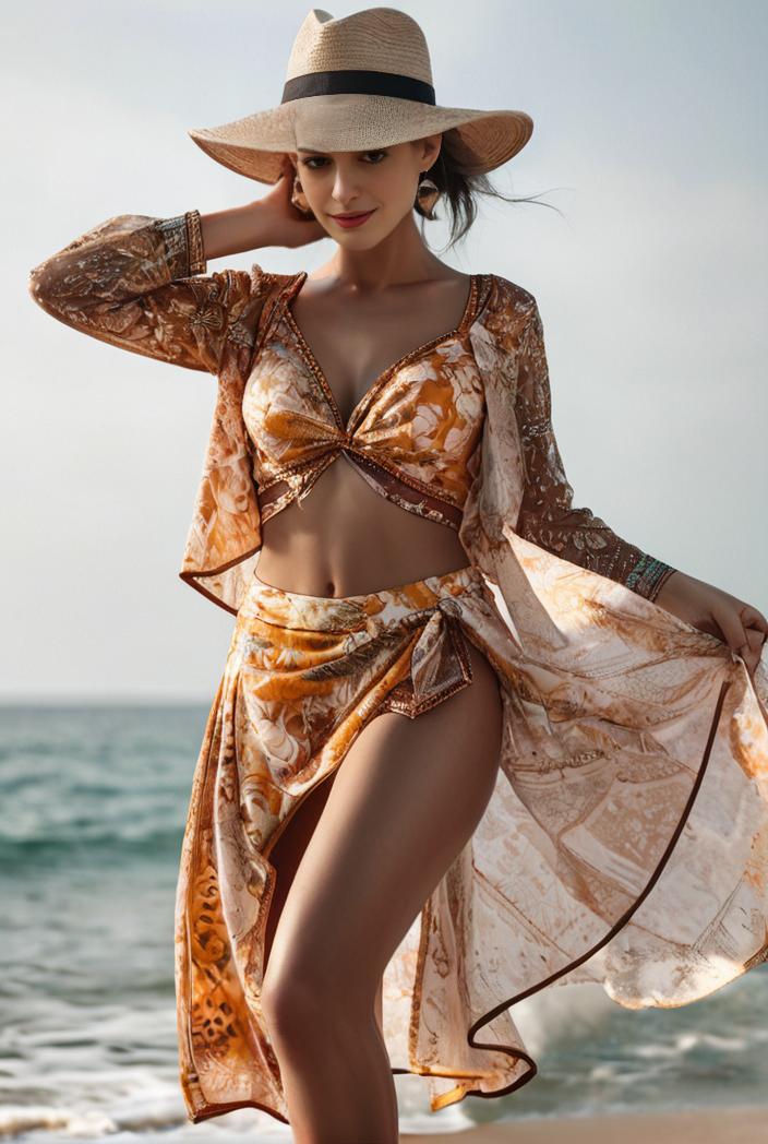 3 pieces sexy print bikini women high waist swimsuit cover up swimwear female lady bathing suit swimming summer beachwear 105904