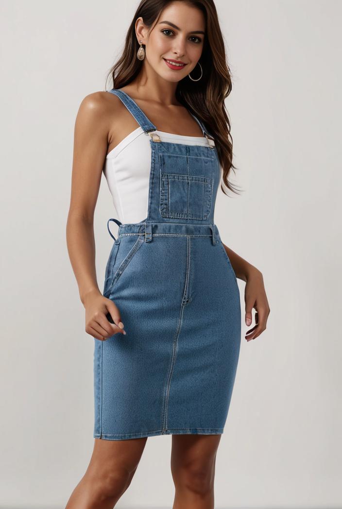 blue denim jumpsuit with distressed ripped details for women 106901