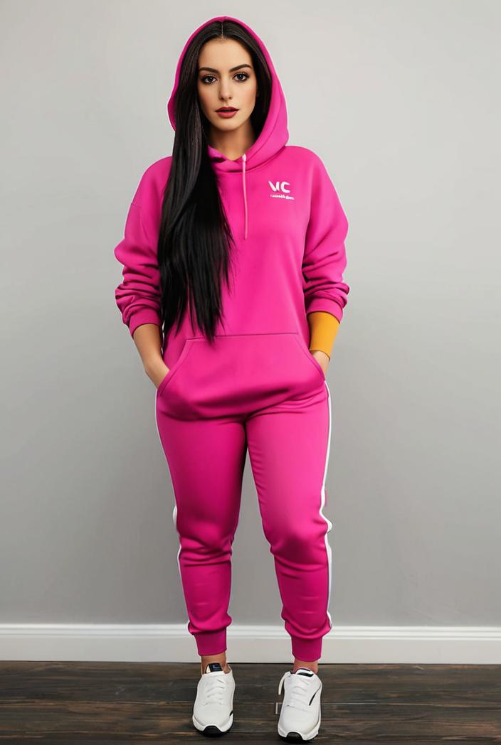 casual drawstring pants and hoodie combo set for women 109640