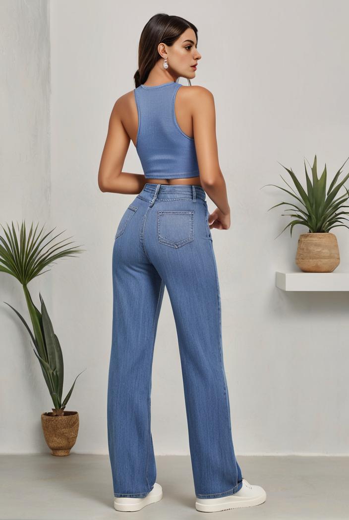 relaxed fit denim jumpsuit with slant pockets non elastic washed denim overalls women s denim apparel 127071