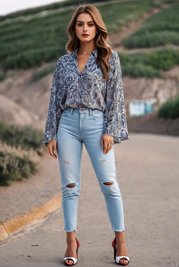 ripped light blue skinny jeans with frayed distressed legs 127631