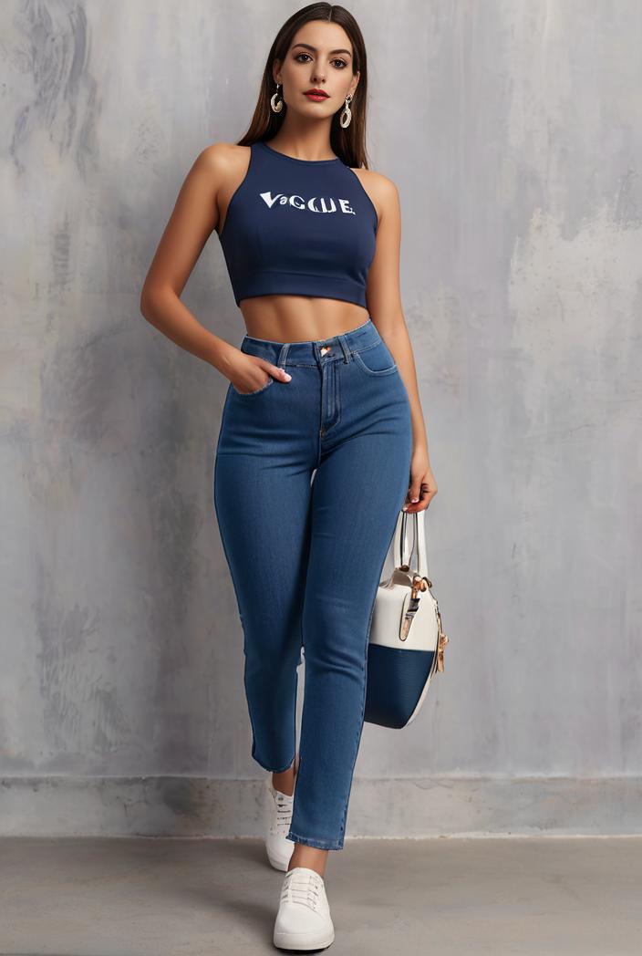 slim fit drawstring denim jeans with elastic waist for women 131730