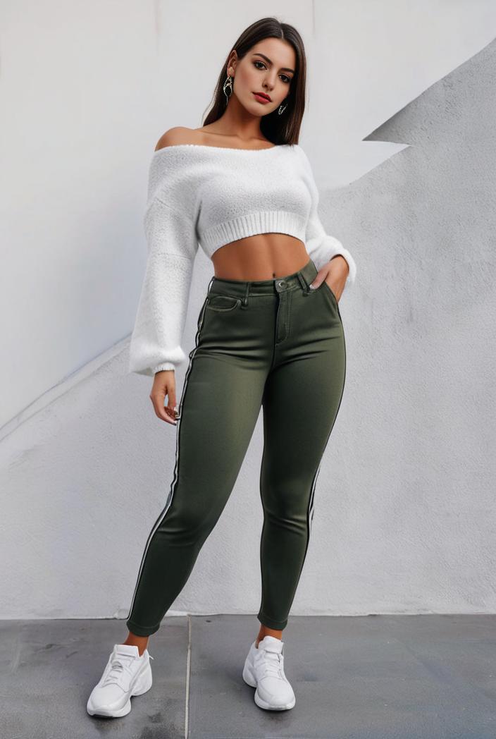 slim fit drawstring denim jeans with elastic waist for women 131741