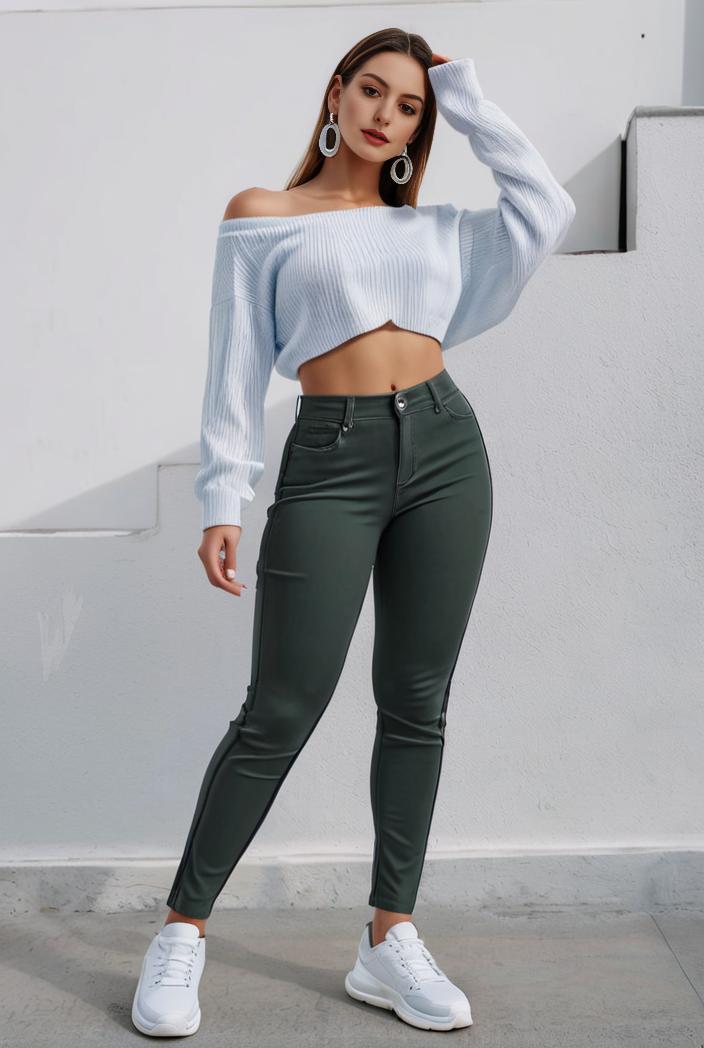 slim fit drawstring denim jeans with elastic waist for women 131745