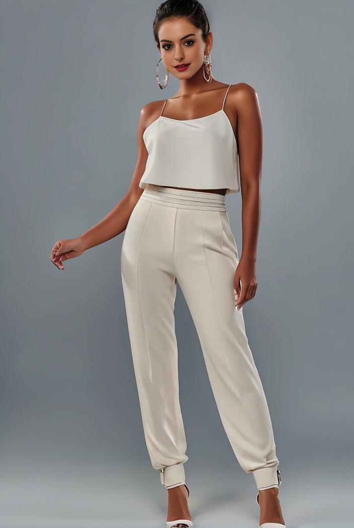 stylish sleeveless jumpsuit with tie waist and flap pockets for women 134274