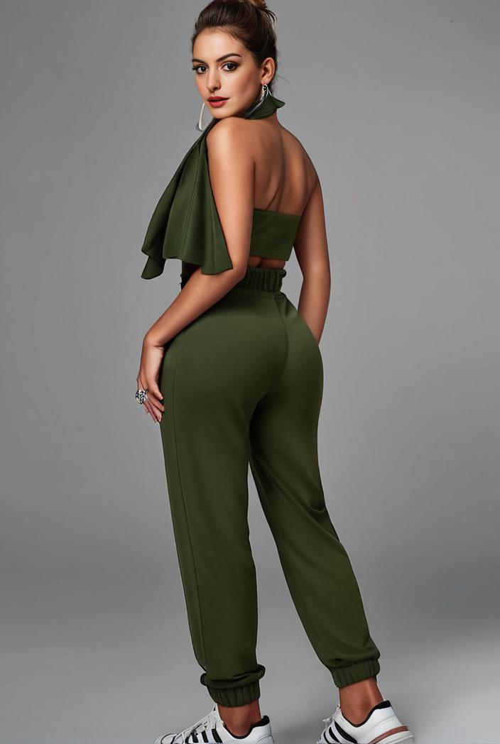 stylish sleeveless jumpsuit with tie waist and flap pockets for women 134287