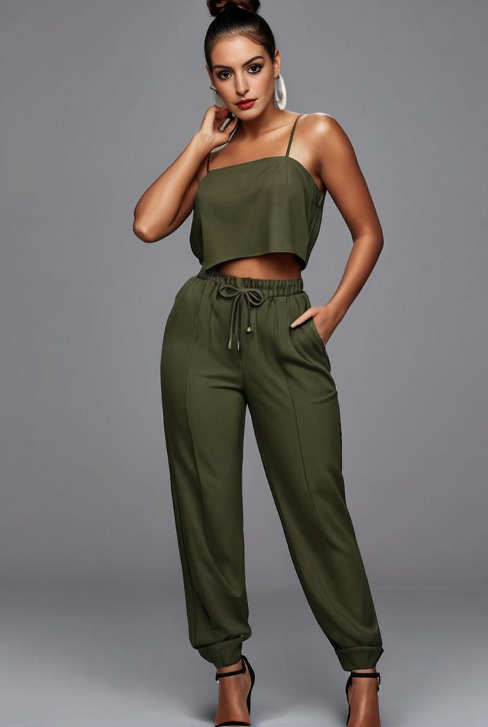 stylish sleeveless jumpsuit with tie waist and flap pockets for women 134318