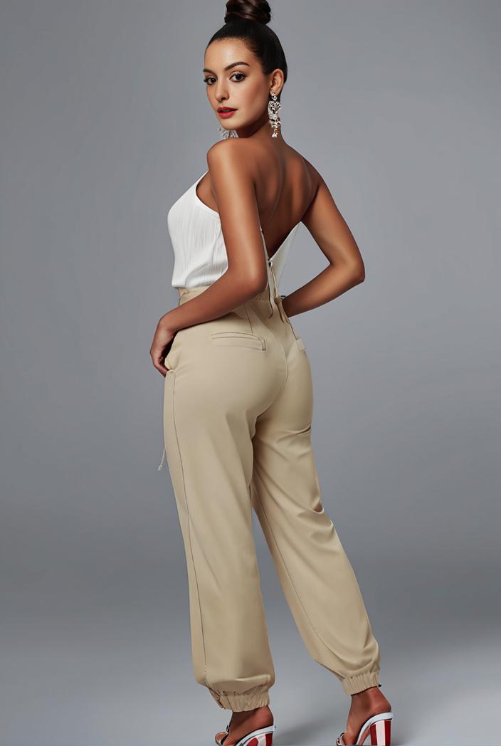 stylish sleeveless jumpsuit with tie waist and flap pockets for women 134327