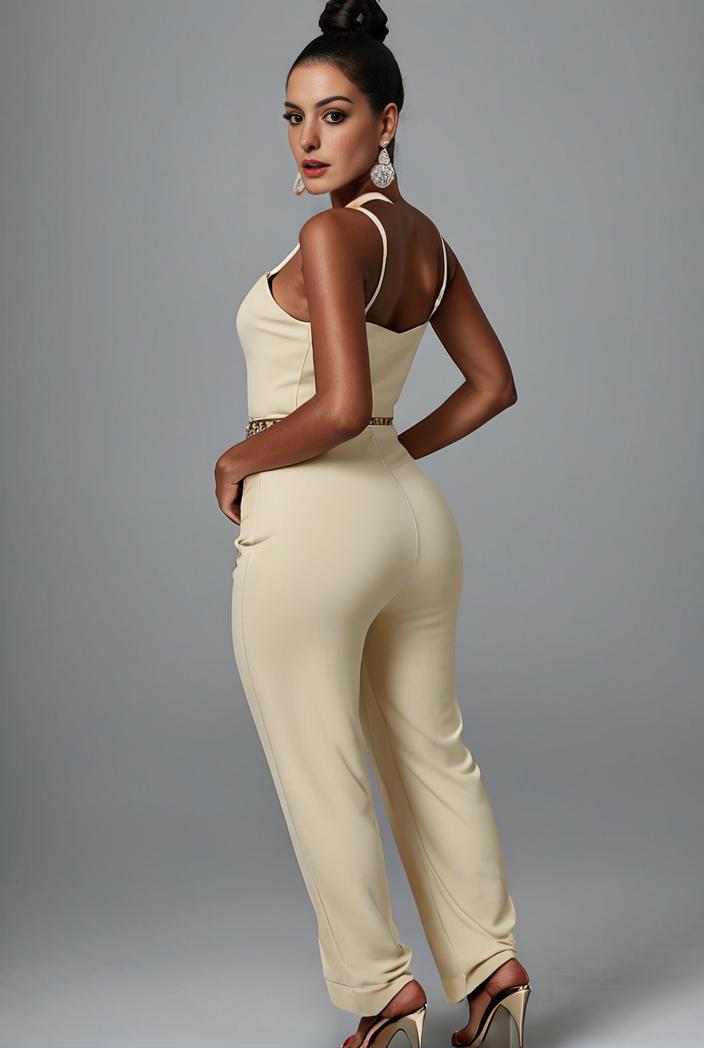 stylish sleeveless jumpsuit with tie waist and flap pockets for women 134330