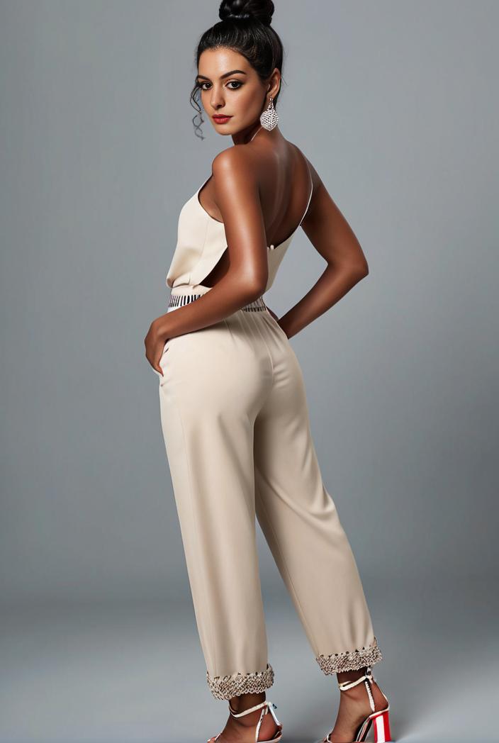 stylish sleeveless jumpsuit with tie waist and flap pockets for women 134332