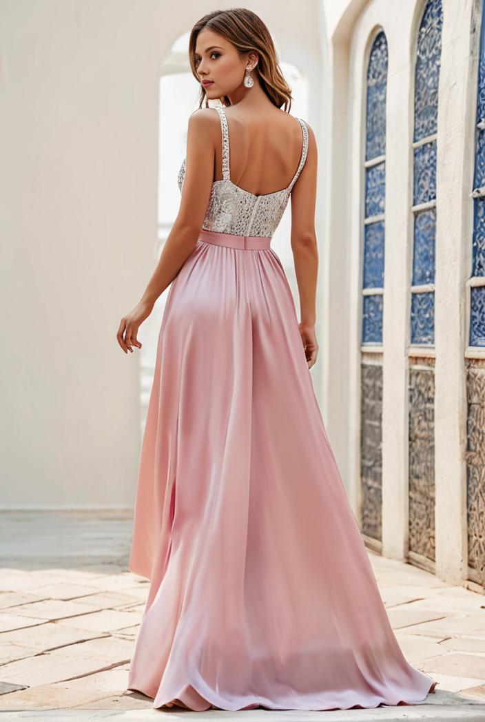 sleeveless v back tulle high low sequin appliques evening dresses 100945