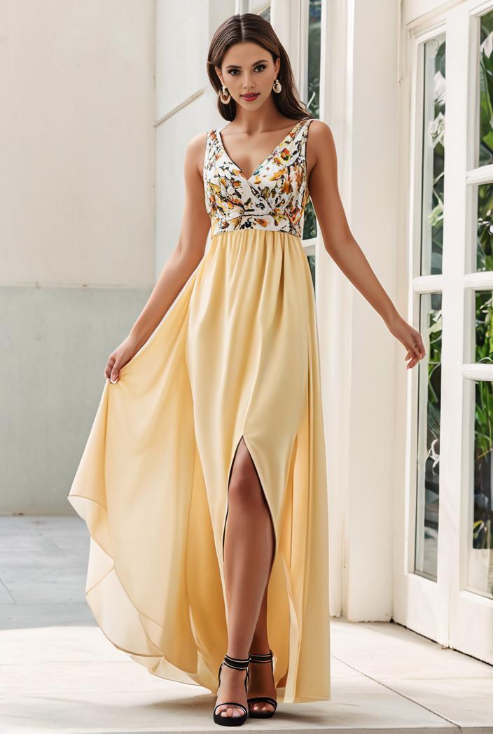 sleeveless v back tulle high low sequin appliques evening dresses 100961