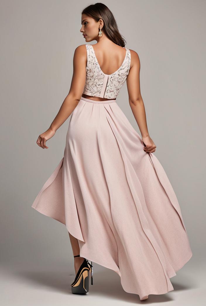 sleeveless v back tulle high low sequin appliques evening dresses 101008