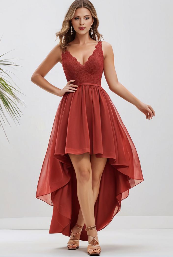 sleeveless v back tulle high low sequin appliques evening dresses 101015