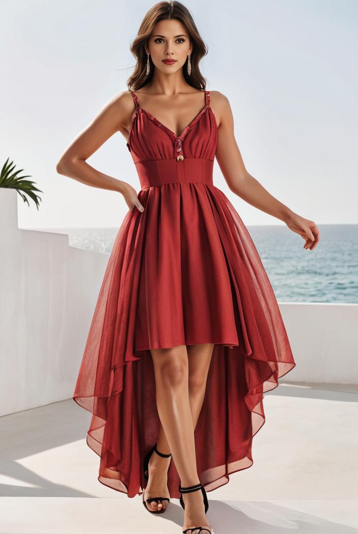 sleeveless v back tulle high low sequin appliques evening dresses 101016