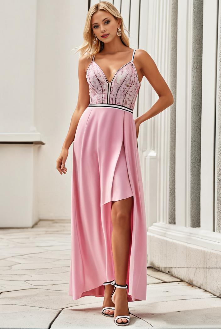sleeveless v back tulle high low sequin appliques evening dresses 101017