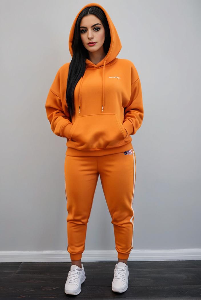 casual drawstring pants and hoodie combo set for women 144036
