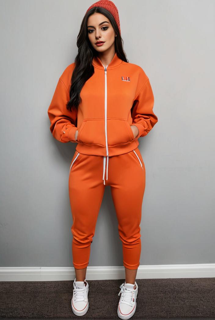 casual drawstring pants and hoodie combo set for women 144039