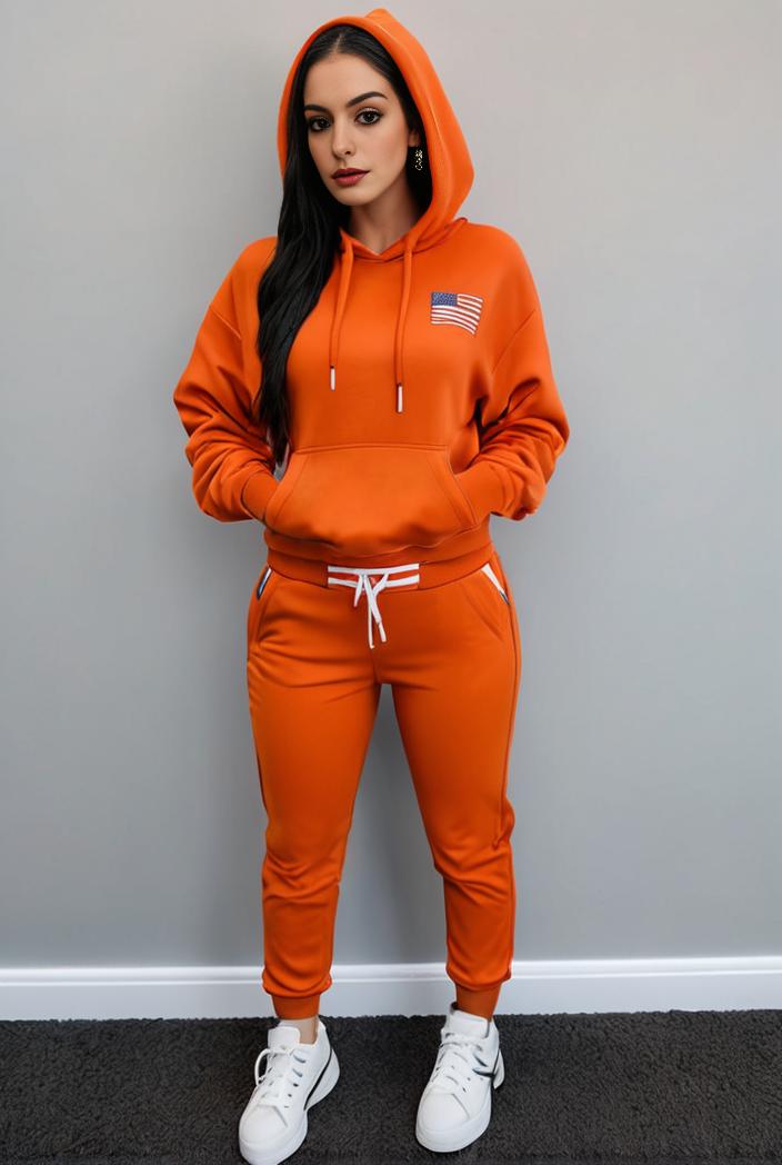 casual drawstring pants and hoodie combo set for women 144040